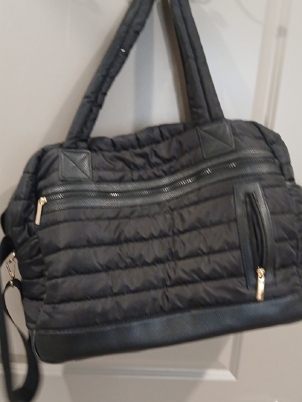 Rachel Zoe Black Quilted Women's Coat with Zipper Detail